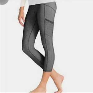 Athleta Gray Herringbone Static Drifter Capri Leggings Women's Small 983305